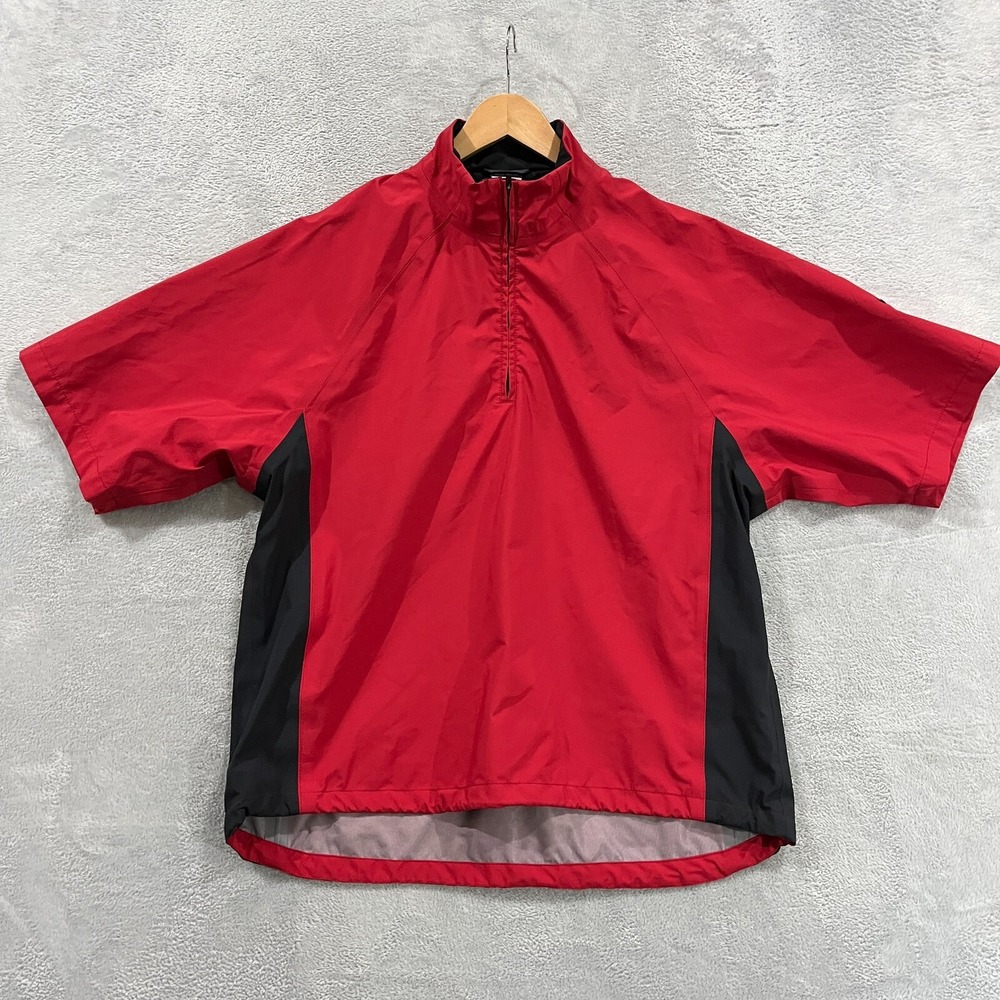 Nike Golf Storm Fit Mens M 1/4 Zip Vented Pullover Wind Rain Repellent Red Black